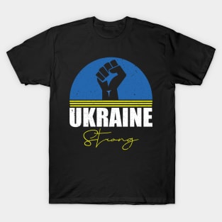 Ukraine Strong Retro Vintage Flag T-Shirt